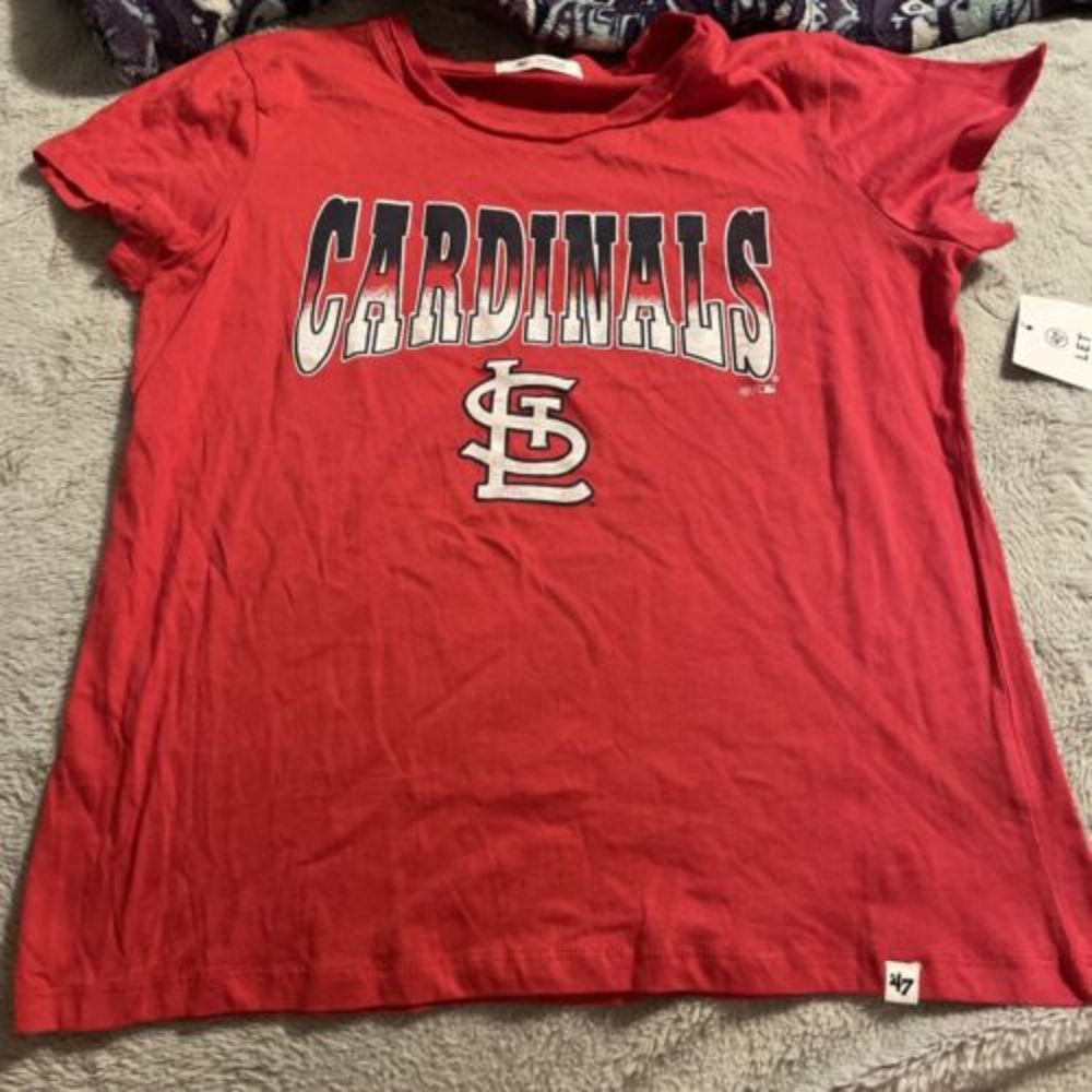 47 Brand St Louis Cardinals Red Graphic T-Shirt Womens Medium MLB Baseball Tee